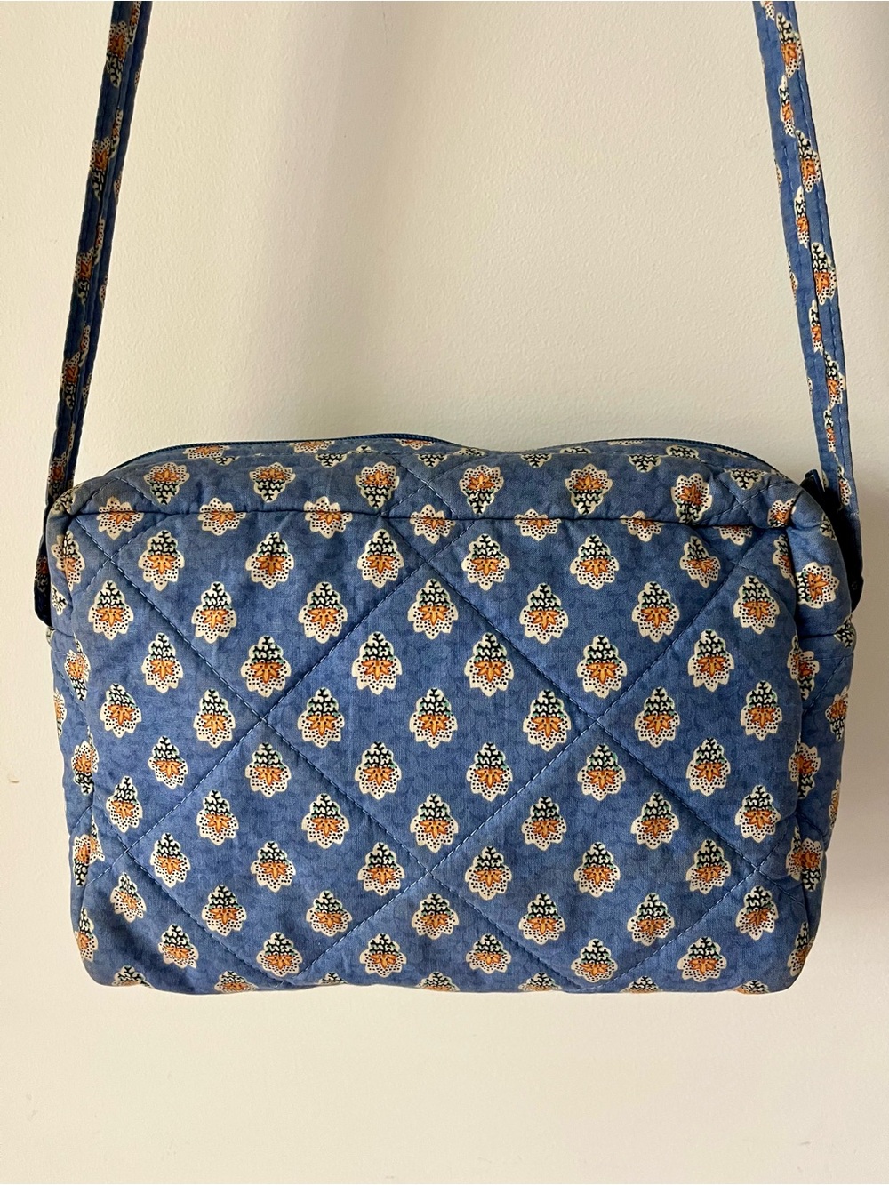 Pierre Deux Quilted Crossbody Bag Blue Floral French Country Vintage - Picture 7 of 15